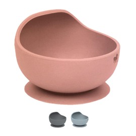 Nap Baby Bowl de Silicón Grado Alimenticio, Plato Hondo Adherible, Tazón Antiderrames, Libre de BPA, Seguro para Microondas, Evita Derrames y Accidentes, Fácil de Limpiar - Palo Rosa