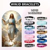 28P WWJD Bracelets Adjustable Sewn Church Faith Wristbands Colorful