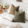 SINYASAN Soft Linen Striped Throw Pillow Covers 18"x18" Set of