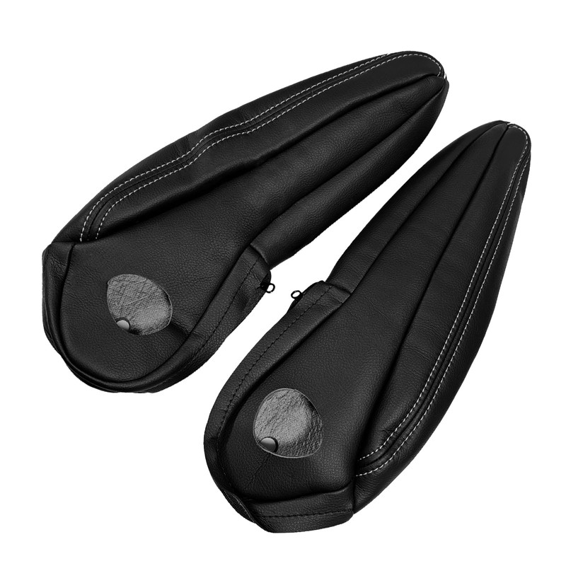 Mievlyo Black Leather Driver & Passenger Side Armrest Cover Compatible