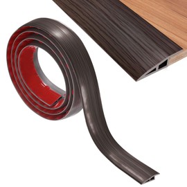 M METERXITY Floor Transition Strip, 6.56FT PVC Door Transition Strip Self Adhesive Suitable for Doorways/Tile/Carpet, Floors Cover Heights Within 2/5Inch(10mm) [Black Walnut]