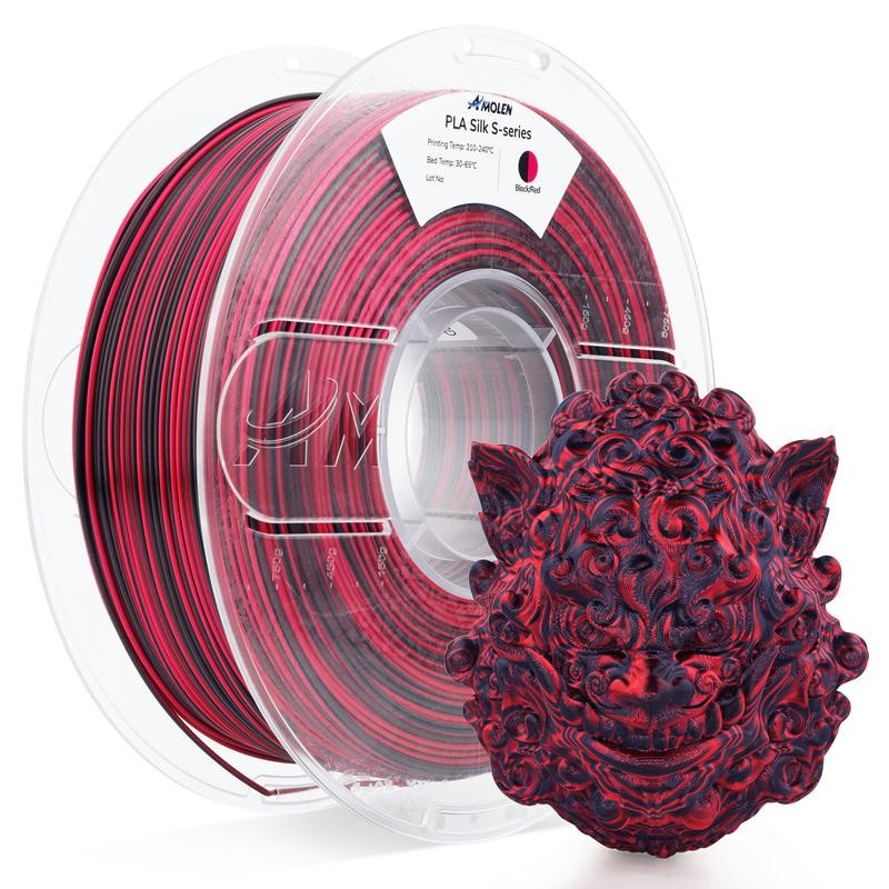 Silk S-Series PLA 3D Printer Filament, Shiny Multicolor Rainbow PLA