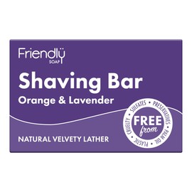 Friendly Soap - Naked & Natural Orange & Lavender Shaving Bars (7 x 95g), Rich, Soothing, Refreshing, Plant-Based, Cruelty-Free, Made By Hand, No Preservatives or Sulphates, Sustainable, Recyclable