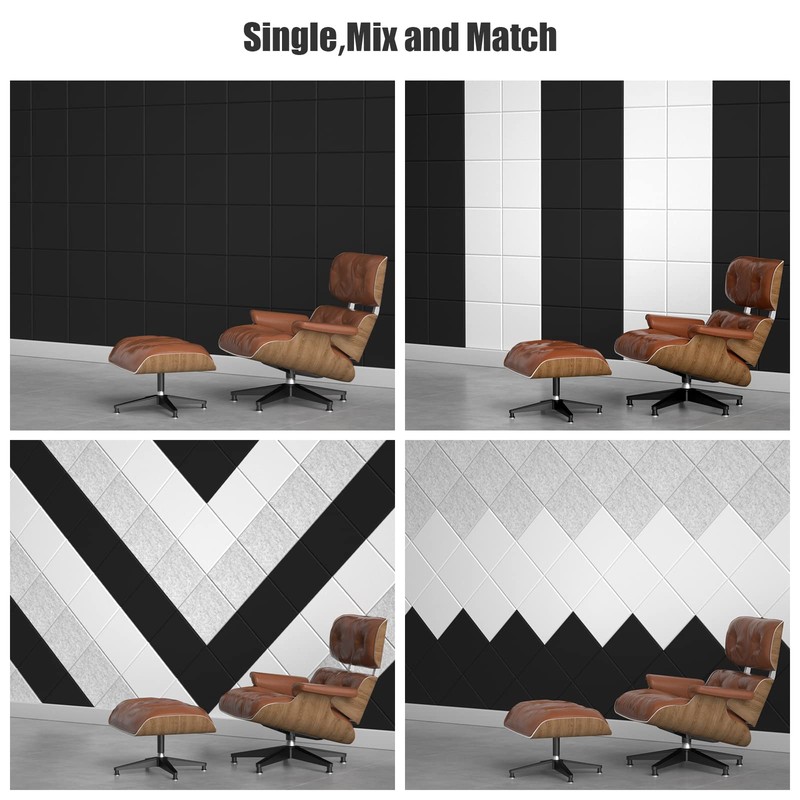 Sonicism 12 Pack Acoustic Wall Panels with Self-Adhesive, 12" X