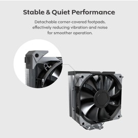 MONTECH NX400 - CPU Air Cooler, Single Tower, 4 Advanced Heat Pipes, 52-fin Heat Sink, E28, 120mm FDB Static Pressure Fan, 28mm Fan Thickness, Corner-Cover Footpads, Polished Top Cover - Black