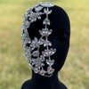 STONEFANS Rhinestone Masquerade Mask Full Face Jewelry for Women Mardi