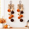 2 Pack Velvet Pumpkin Hanging Ornament for Fall Decor, Thanksgiving