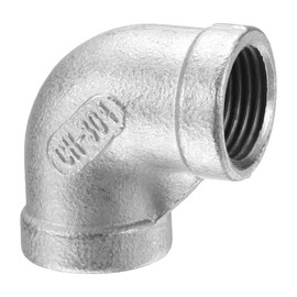 uxcell 304 Stainless Steel 90 Degree Elbow Fittings NPT 3/8" Female to Female Threaded Adapter Pipe Fitting for Connecting Water Pipe Air Hose PVC Tube Cast Coupling