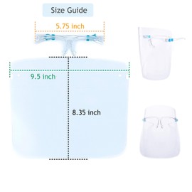 10 Packs Face Shield with Glasses, Reusable Replaceable Face Eye Protection Transparent Light Glasses Anti-Fog Flexible