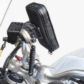 LEAD KS-216A Motorcycle Smartphone Holder, Adventure Continent, Power Bungee Coil, Fall Prevention