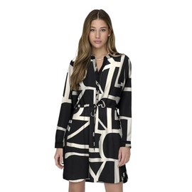 ONLY ONLCORY 15200543 Women's Dress L/S V-Neck Tunic XS S M L XL Floral 100% Polyester Size: M Colour: Black Birch Logo, Black Birch logo