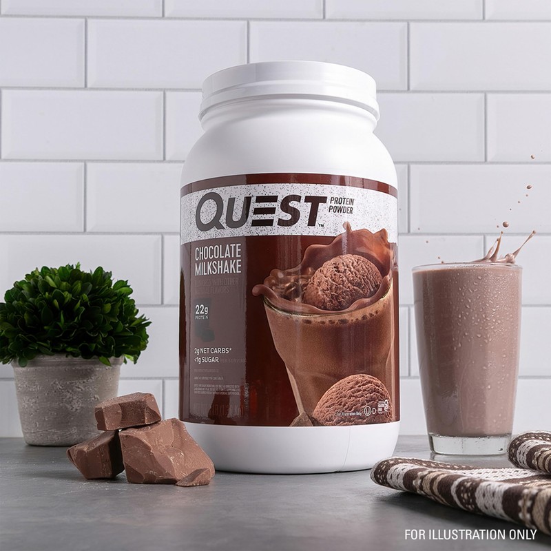 Quest Nutrition Chocolate Milkshake Protein Powder, 22g Protein, 1g Sugar,