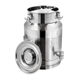 Beverage Dispenser with Faucet & Lid Beverage Drink Dispenser Stainless Steel Milk Can for Storing Milk, Coffee, Vinegar, Dried Peppers, Rice, Cereals (10L/2.64Gal)