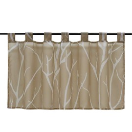 ESLIR Modern Bistro Curtain, Kitchen Curtains, Transparent Curtains with Loops, Short Curtain, Voile, Pack of 1