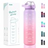 SLUXKE Stainless Steel Drinking Bottle 1 Litre with Time Marking,