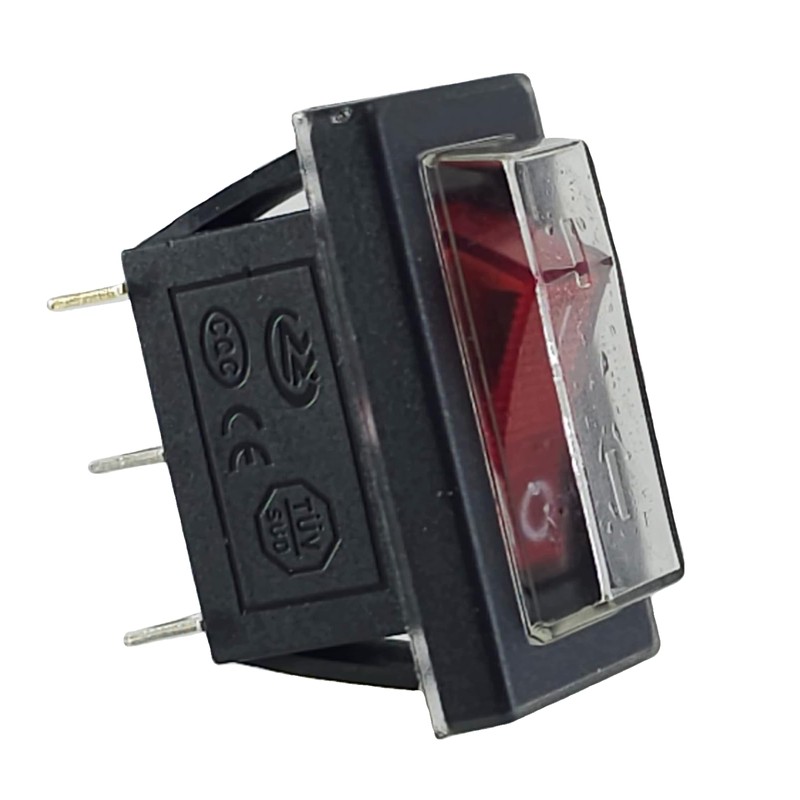 3-Pin Rocker Switch Illuminated at 230V 15A with Waterproof Cover