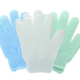 ATHENA BATH AND SHOWER EXFOLIATING GLOVES(GREEN, BLUE OR WHITE - NO CHOICE OF COLOUR)