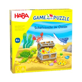 HABA 2011723001 Sea Animals Game + Puzzle, Colourful, 21.9 cm
