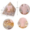 Nupuyai Fluorite Crystal Pyramid with Rose Quartz Guardian Angel, Spiritual