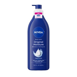 NIVEA Original Moisture Body Lotion with Vitamin E, 48-Hour Body Moisturizer for Normal to Dry Skin, 16.9 Fl Oz Pump Bottle