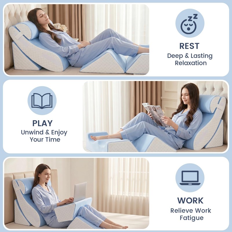 WSOFRALC 5PCS Orthopedic Wedge Pillow Set for After Surgery