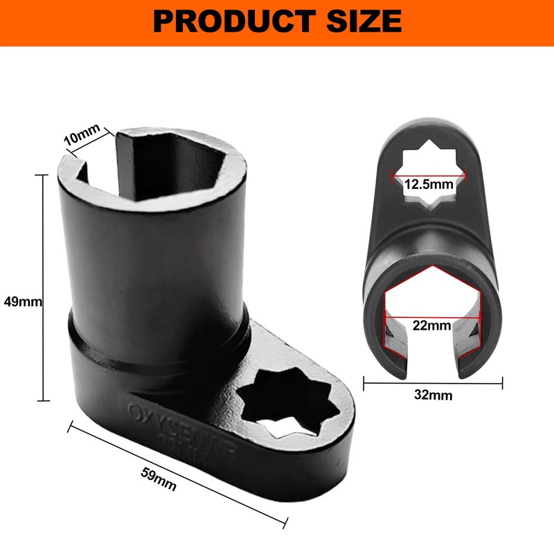 TKSE Oxygen Sensor Removal Tool, Universal 22 mm 1/2 Inch