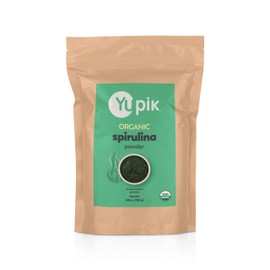 Yupik Organic Spirulina Powder 8.8 oz, USDA Certified, Non-GMO, Kosher, Gluten-Free, Vegan, High in Protein, Iron & Antioxidants, Superfood for Smoothies, Shakes & Baking