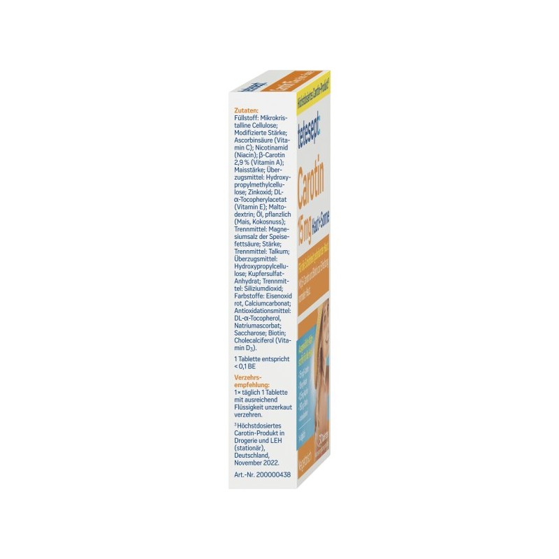 테테셉트 카로틴 (30 정) 15.3g Tetesept Carotin (30 Tablets) 15.3g