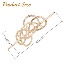 NICENEEDED Haarspange Haarnadel Clip Mit Stab Goldene Hohle Haarnadel Retro Haarspange Chignon Pferdeschwanzhalter Haarknoten Clip