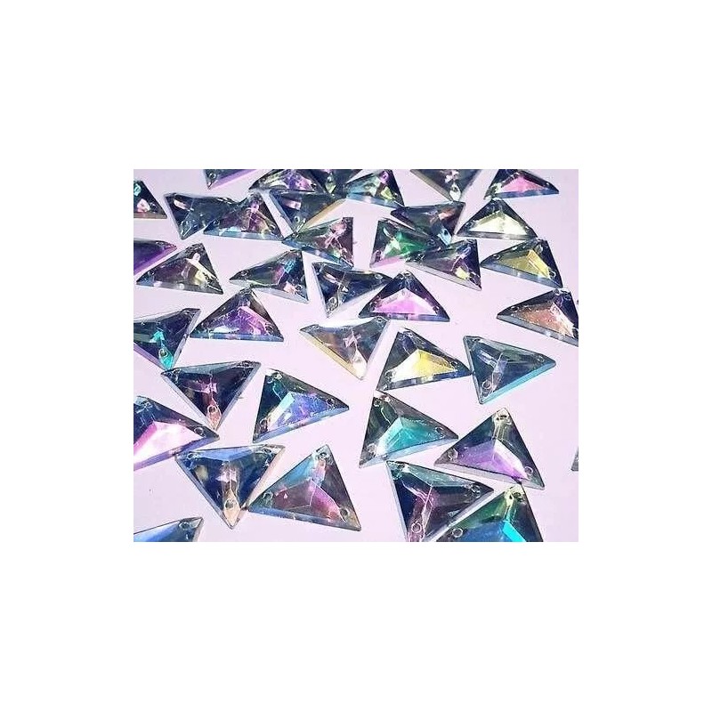 Unbranded CraftbuddyUS 100pcs 16mm Sew On AB Clear Triangle Shape