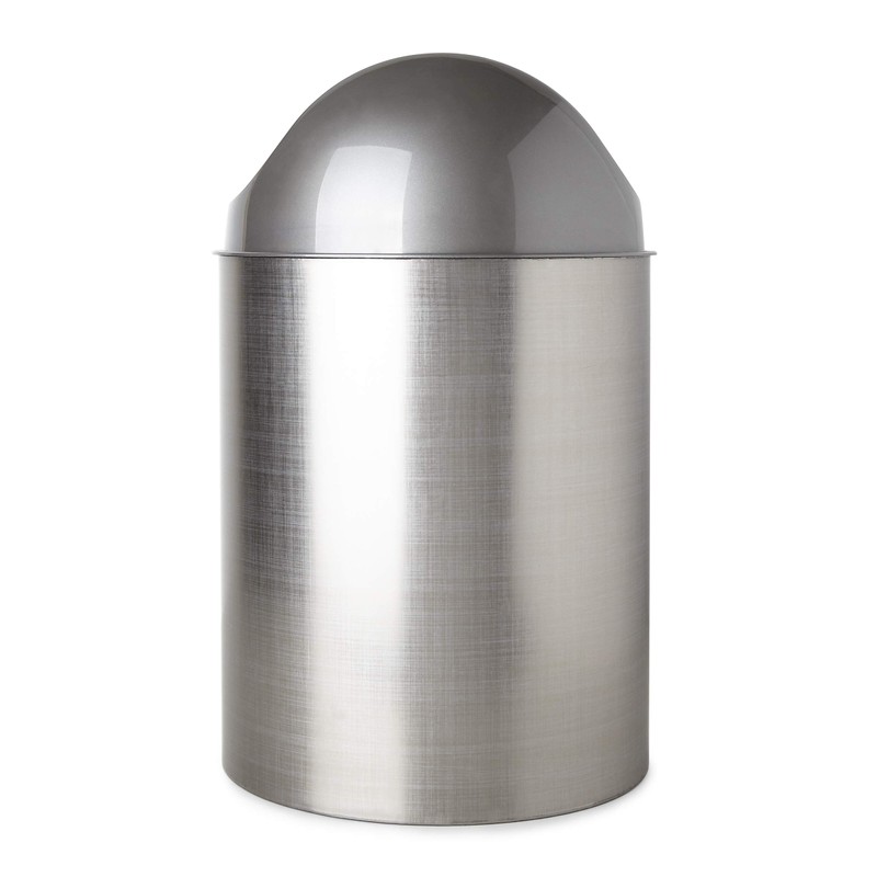 Umbra Mezzo Swing-Top Waste Can, 2.5-Gallon (9 L), Brushed Nickel/Silver
