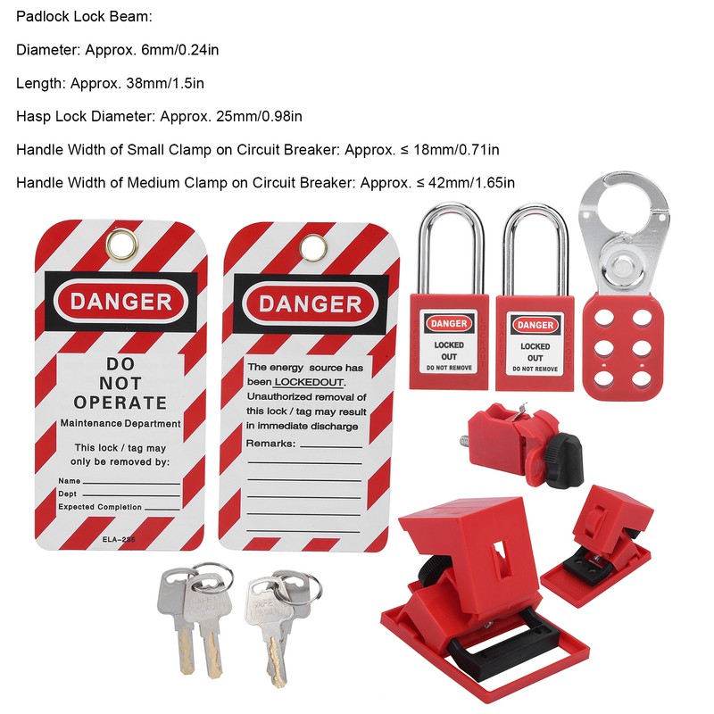 Safety Lockout Tagout Kit Lockset Fitting Tools Multifunctional Portable with