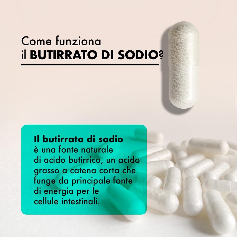 Nature Diet Sodio Butirrato, Acido Butirrico, 720 mg per Porzione,
