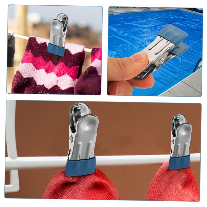 CAXUSD 50pcs Heavy Duty Stainless Steel Pool Cover Clamps Non-