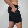 Sprints Mens Flexion 8" Compression Shorts with Pockets & Drawcord