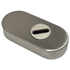 FELGNER Protective escutcheon 4100 ZA - 11 mm | key escutcheon sliding rosette for profile doors | with cylinder cover | stainless steel oval shape
