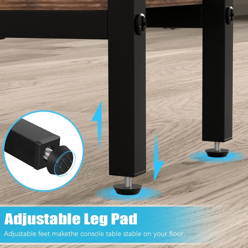 Bigbiglife 39.4" Console Entryway Table, 2-Tier Industrial Narrow Sofa Table