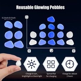 Sasylvia 6000 Pcs Glow in The Dark Rocks Glow in The Dark Pebbles Glowing Rocks for Garden Outdoor Glowing Fish Tank Pebbles Luminous Stone for Outdoor Yard Patio Aquarium Landscaping (White)