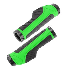 BULLSPANN 1 Pair Bicycle Handlebar Grips, Non-Slip Ergonomic Design Bicycle Grips, Handlebar Grips with Aluminium Alloy Lock for E-Bike, Trekking, Bike, MTB, Green