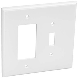 Leviton 2-Gang 1-Toggle 1-Decora/GFCI Device Combination Wallplate, Oversized, Thermoset, Device Mount, 1 Pack, 88605, White
