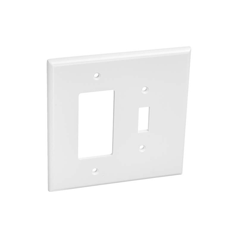 Leviton 2-Gang 1-Toggle 1-Decora/GFCI Device Combination Wallplate, Oversized, Thermoset, Device