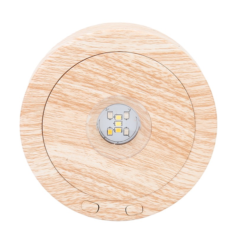 Wood Light Display Base 360 Degree Rotation Beech Grain Colorful