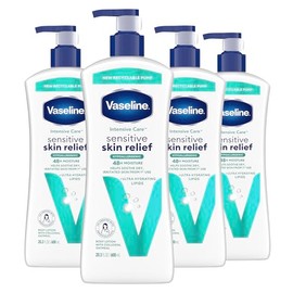 Vaseline Vaseline Intensive Care Body Lotion 4 Pack Sensitive Skin Relief For Dry Skin With Colloidal Oatmeal and Ultra-Hydrating Lipids 20.3 oz