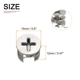 DTGN 15x12mm(DxH) Cam Lock Nut - 10Pack - Good for Wood Wardrobe Table Bookshelf - Furniture Cam Fittings Connectors - Silver Tone