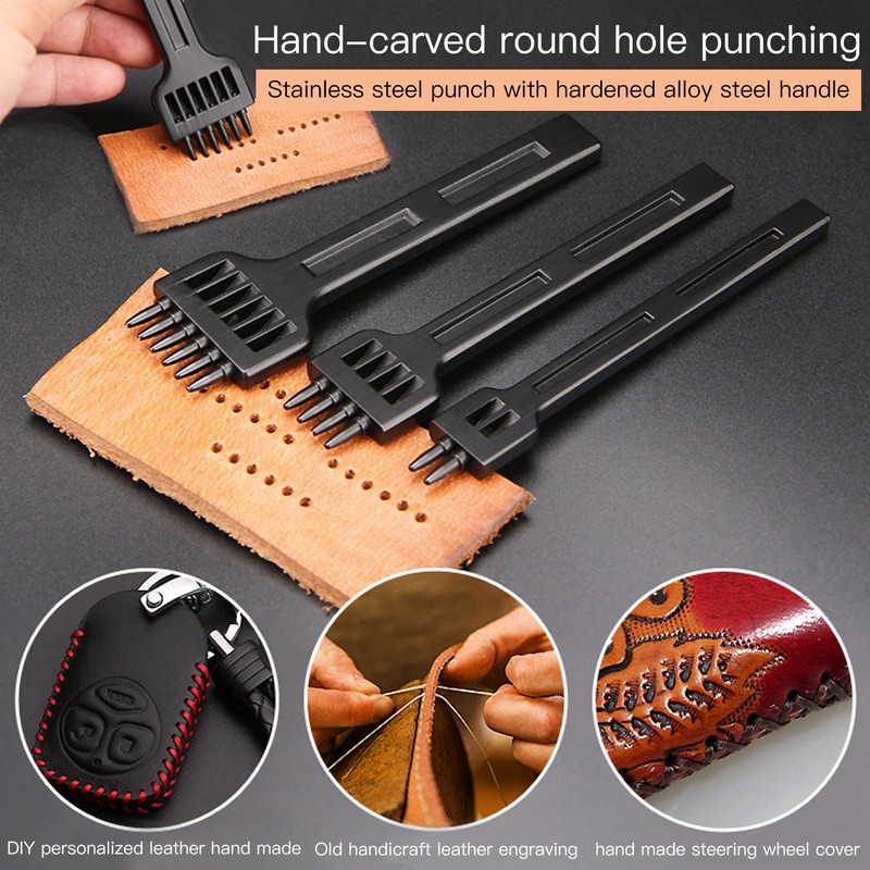3 Pcs Leather Hole Punch DIY Hand Made Leather Goods