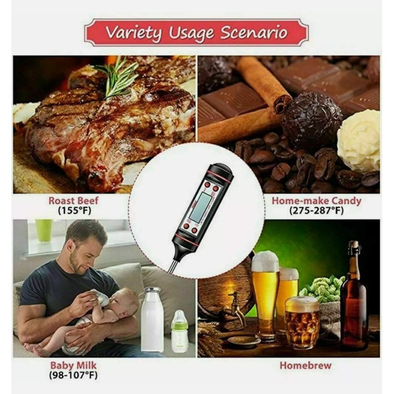 U-Cook Cooking Thermometer, Kitchen Cooking, Digital Multi-Functional Thermometer with Instant