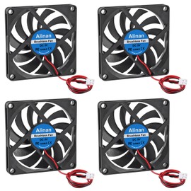 Alinan 4pcs 8010 5V Fan 80x80x10mm 2-pin Sleeve Bearing Brushless DC Cooling 3D Printer Cooling Computer Fan