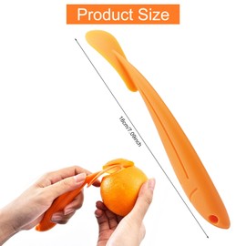 APOMOONS Orange Peeler 1 Piece, Orange Peeler, Plastic Peeler, Orange, Long Handle Mandarin Peeler for Lemons, Oranges (18 x 2.5 cm)