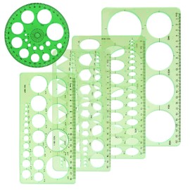 Circle Template 5 Pieces Plastic Circle and Oval Measuring Templates Circle Guide Stencil Geometry Rulers Geometric Drawings Templates for Office School Building Formwork Drawings Templates