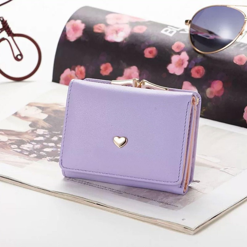 Formemory Women's Mini Wallet, Trifold Short Wallet, Compact, Cute, Heart,